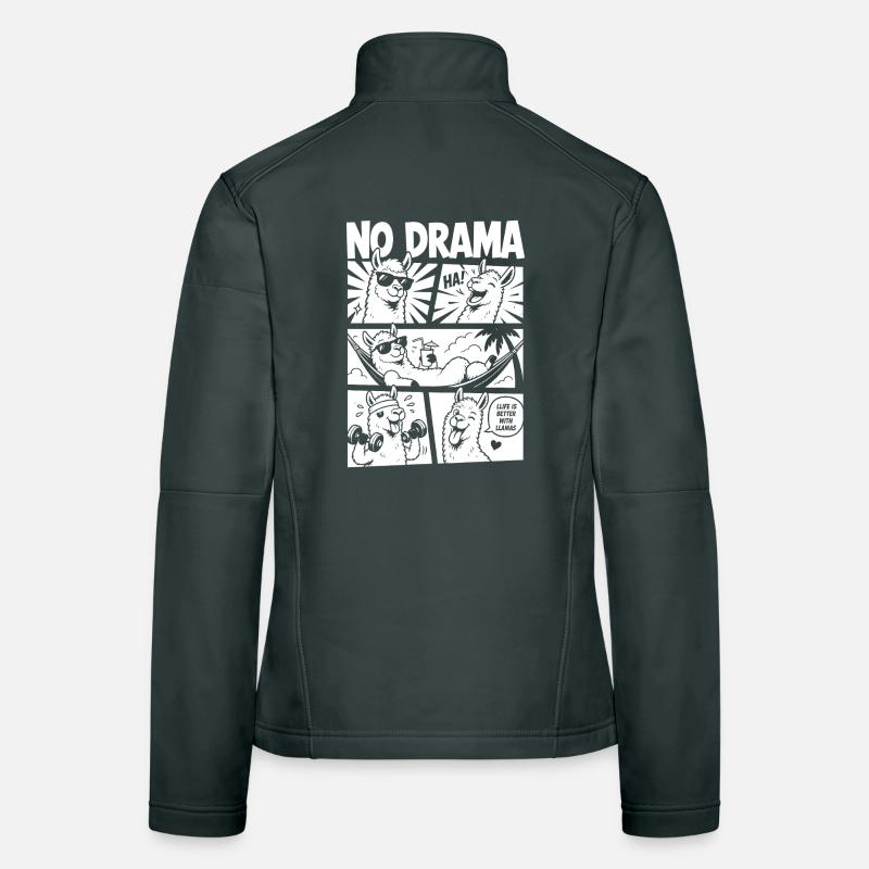 No Drama Lama Comic Design Frauen Softshelljacke