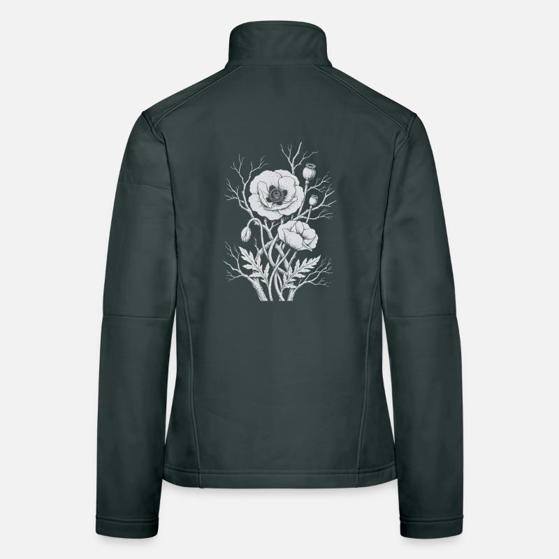 Fleurs de pavot Veste en tissu softshell Femme