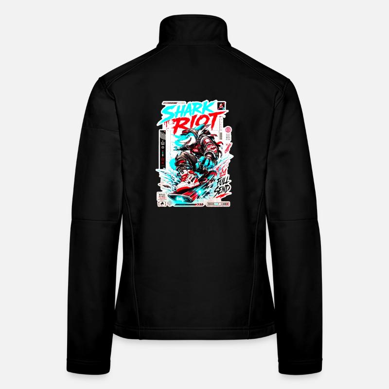 Shark Riot Streetwave Full Send Skate-Design - Frauen Softshelljacke - Schwarz