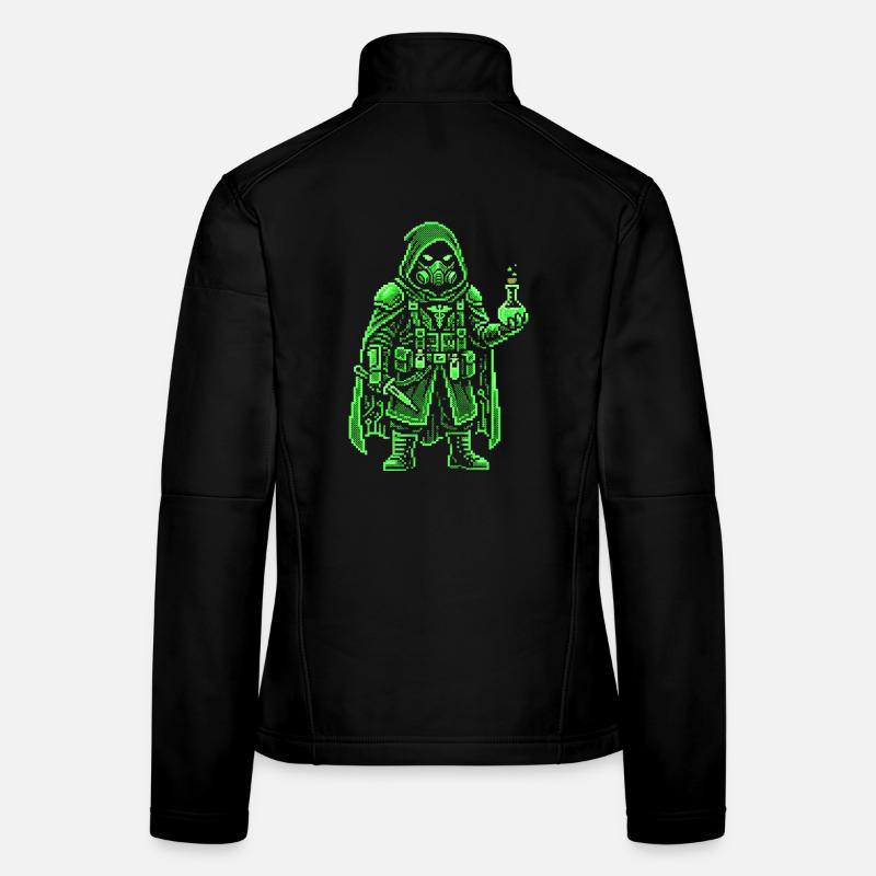 Punk Apothecary Pixel Art Retro Hacker - Women's Softshell Jacket - black