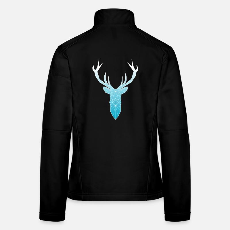 Deer head in triangle design (light blue) Women's Softshell Jacket