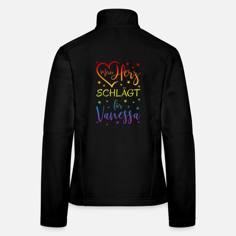 Mon cœur bat pour Vanessa Veste en tissu softshell Femme