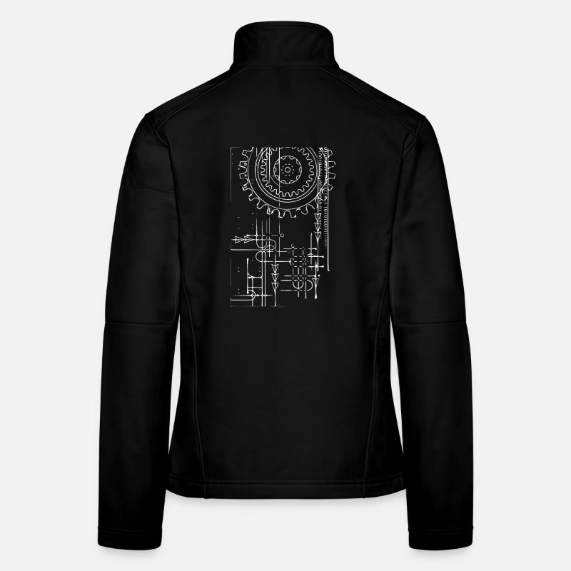 Roue engrenage (blanc) Veste en tissu softshell Femme