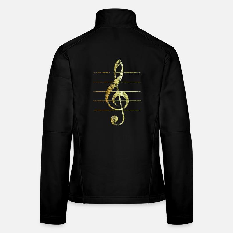 G-Clef - Treble Clef (Ancient Gold) Women's Softshell Jacket