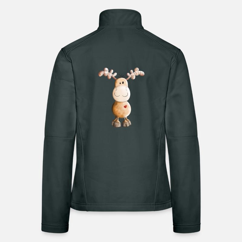 Elch mit Herz - Elche - Hirsch - Wildtier - Tier Frauen Softshelljacke