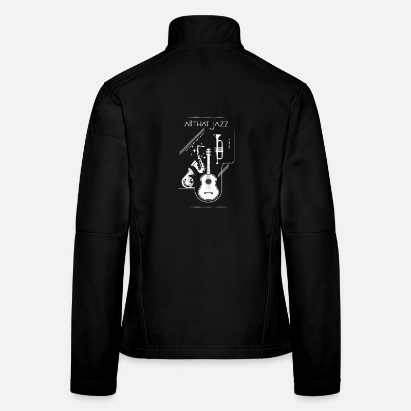 Jazz Line Art: Gitarre und Blechbläser Frauen Softshelljacke