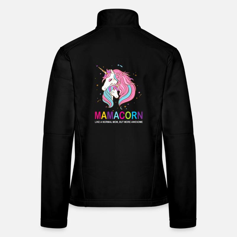 Mamacorn: Unicorn Mama Glitter - Women's Softshell Jacket - black