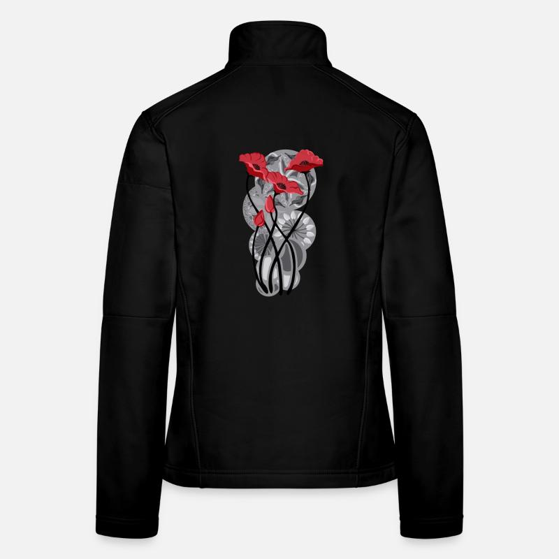 Schmetterlingsmohn Tattoo Frauen Softshelljacke