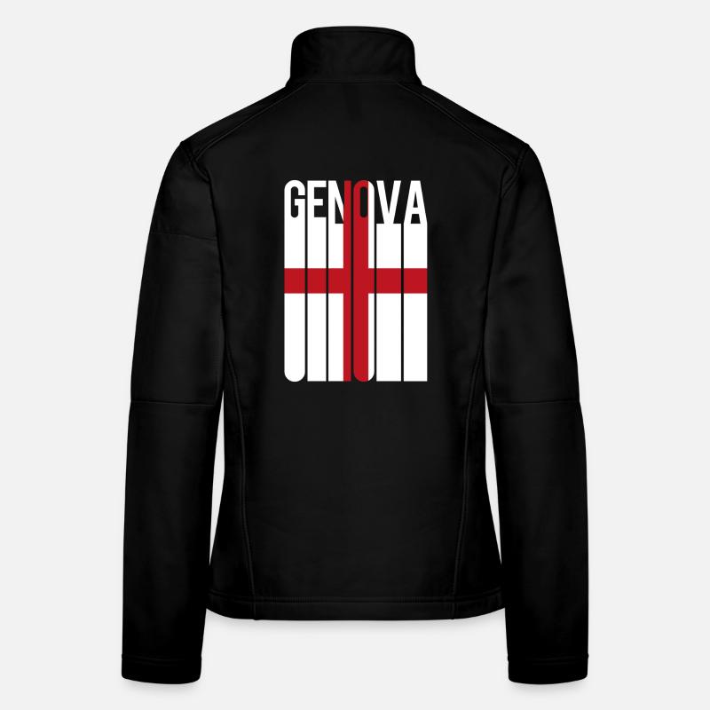 drapeau de Gênes Gênes Genes Génova Veste en tissu softshell Femme