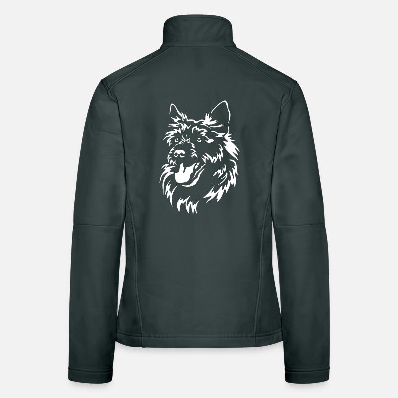 Tête de Norwich Terrier « Black Edition » Veste en tissu softshell Femme