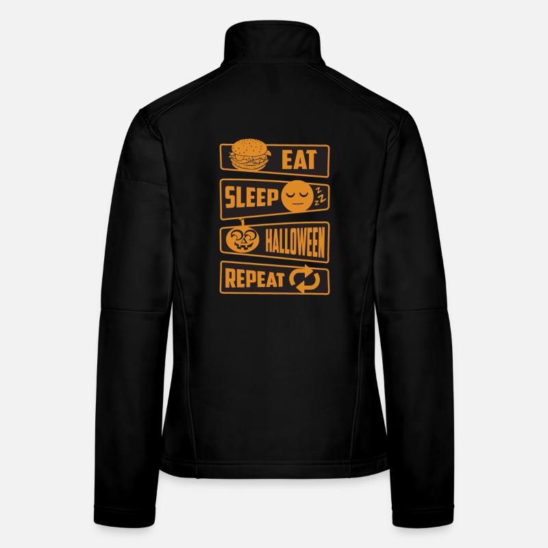 Manger, dormir, Halloween, répéter Veste en tissu softshell Femme