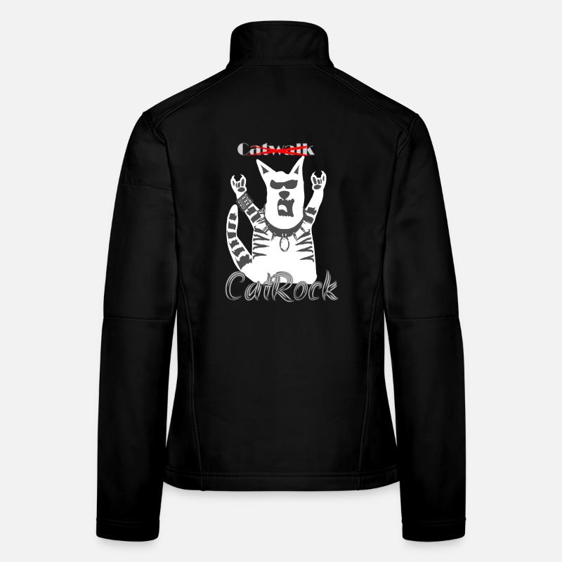 Witzige Katze Pommesgabel Heavy Metal - Frauen Softshelljacke - Schwarz
