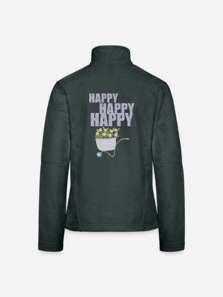 SCHUBKARREN HAPPY - Frauen Softshelljacke - Schwarz - Hinten