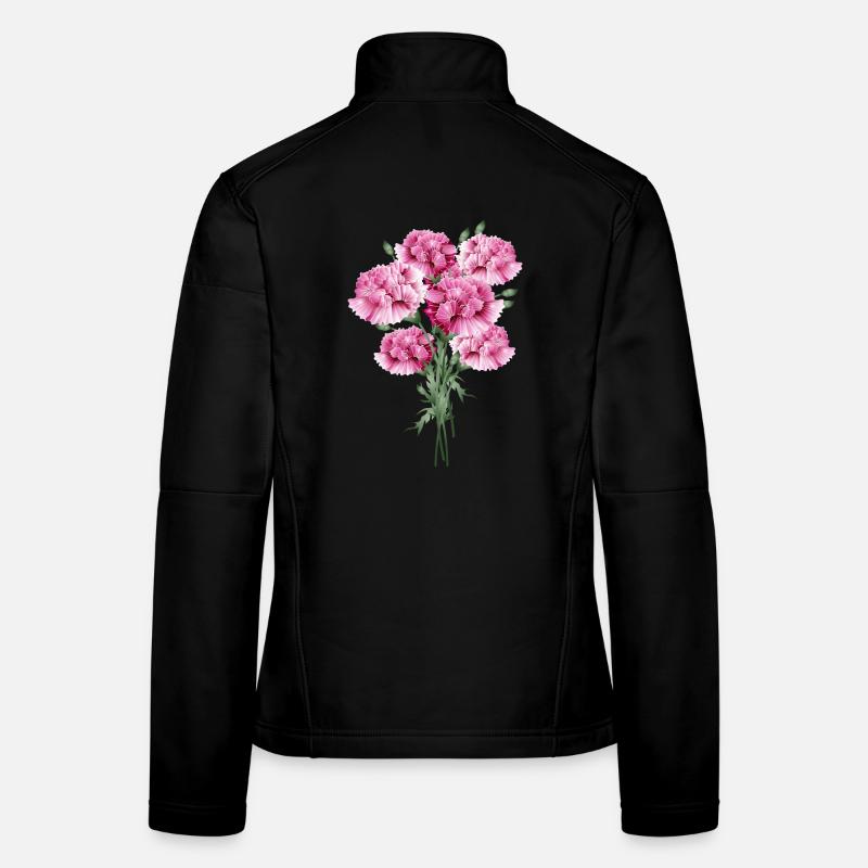 fascinant bouquet rose d’œillets Veste en tissu softshell Femme