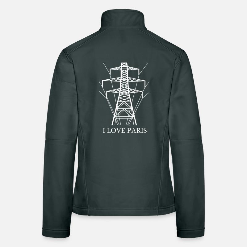 Ironisch Ich liebe Paris Eiffelturm als Strommast Frauen Softshelljacke