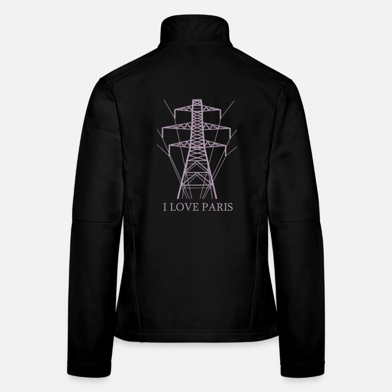 Ironisch Ich liebe Paris Eiffelturm als Strommast Frauen Softshelljacke