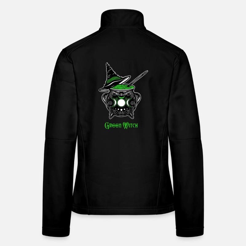 Chaudron Sorcière Vert Chaudron de Sorcière Veste en tissu softshell Femme