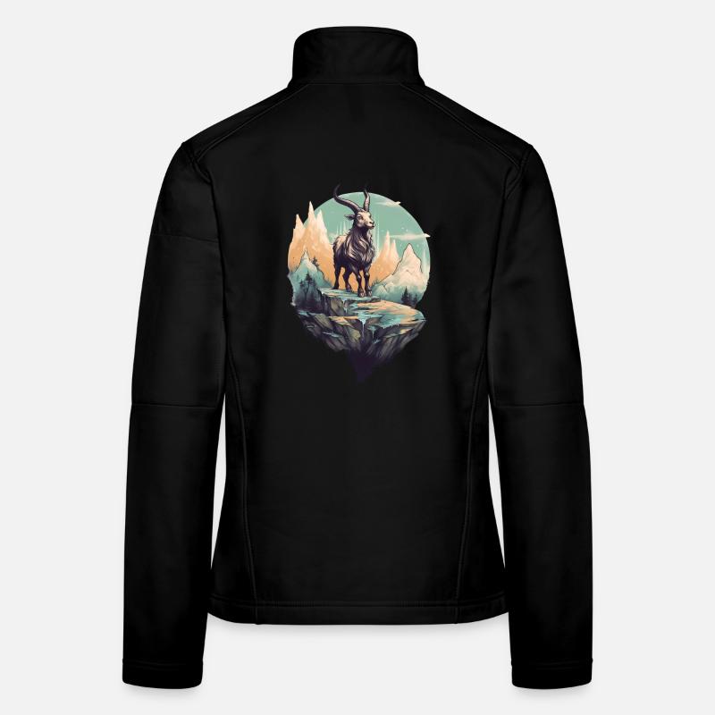 Mythical mountain goat on Flyerfelsen Women's Softshell Jacket