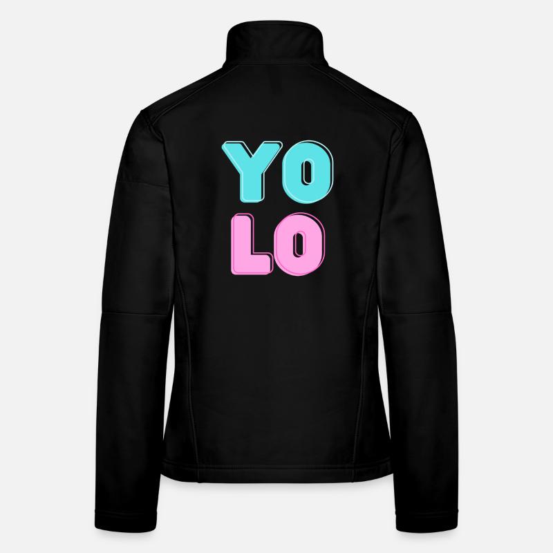 Cooles Candy YOLO Design Frauen Softshelljacke