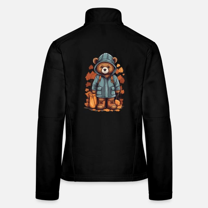 Cute bear with raincoat Women's Softshell Jacket