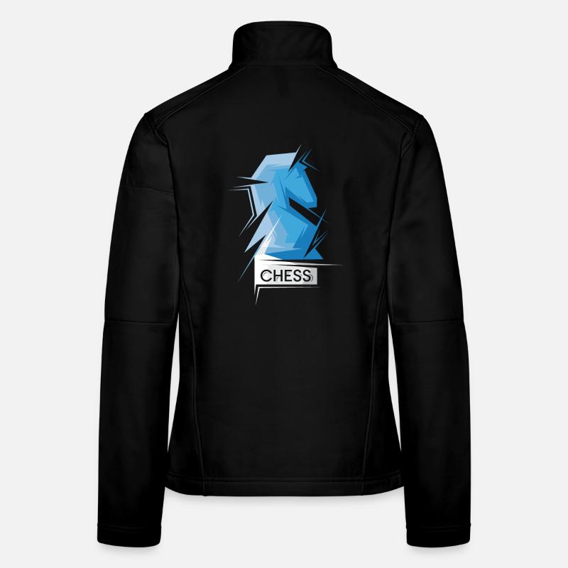Symbole abstrait Origami cheval d’échecs Illustration Veste en tissu softshell Femme