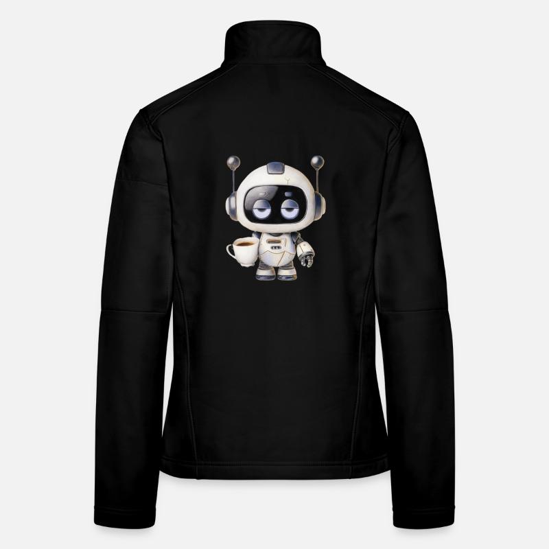 Roboter Kaffee - Frauen Softshelljacke - Schwarz