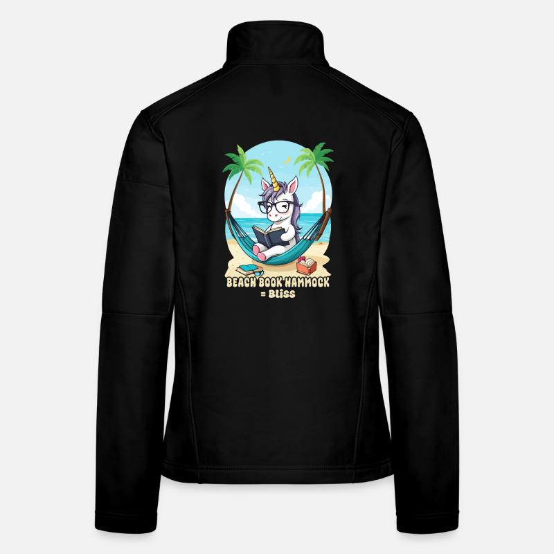 Einhorn mit Buch - Frauen Softshelljacke - Schwarz