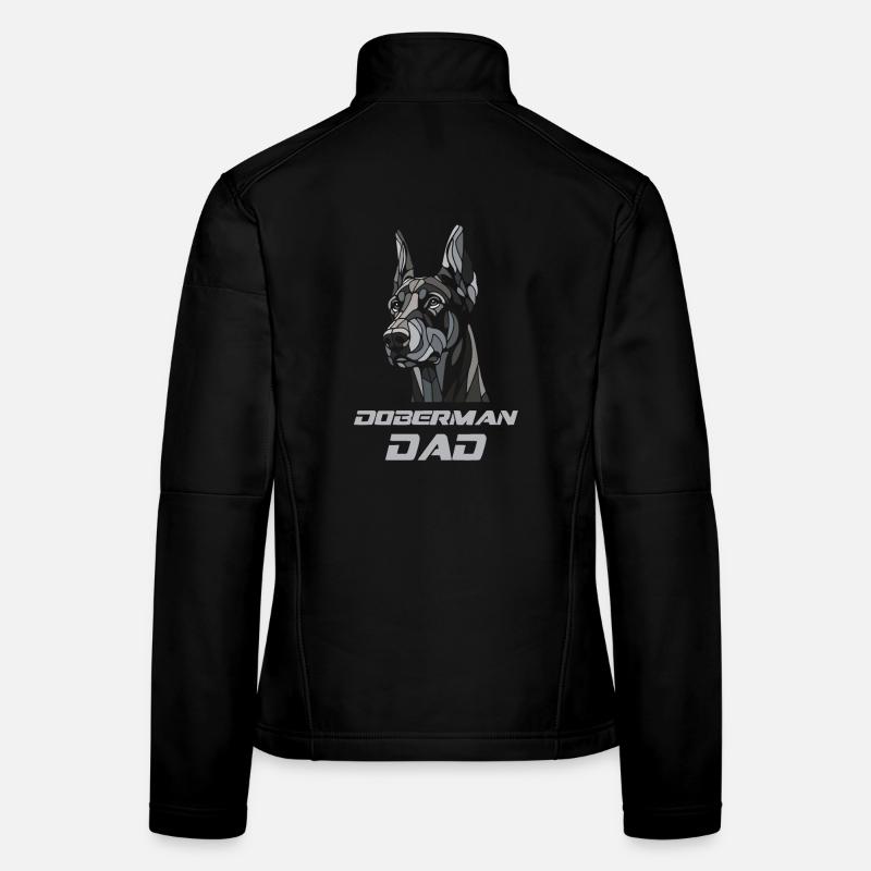 Doberman dad dog head Women's Softshell Jacket