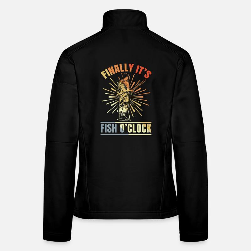 Finally It's Fish Clock Women's Softshell Jacket