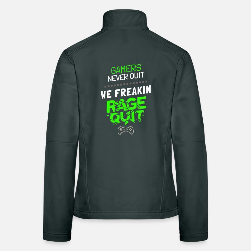 Gamers Never Quit - Gaming Meme Spruch Frauen Softshelljacke