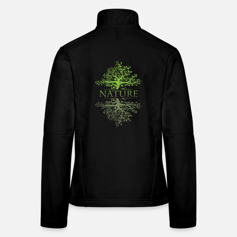 arbre réflexion nature forêt feuille icône logo icône Veste en tissu softshell Femme