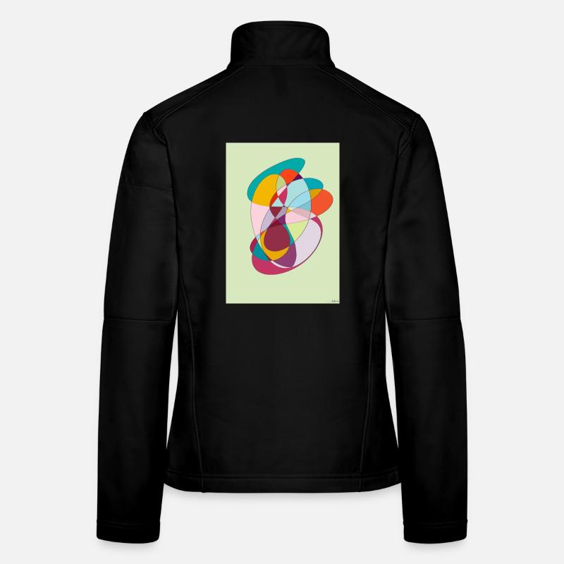 Bunte Farbformen Überlagerung - Frauen Softshelljacke - Schwarz