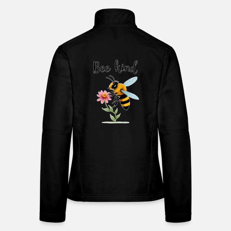Type d’abeille : Abeille mignonne avec une petite fleur Veste en tissu softshell Femme
