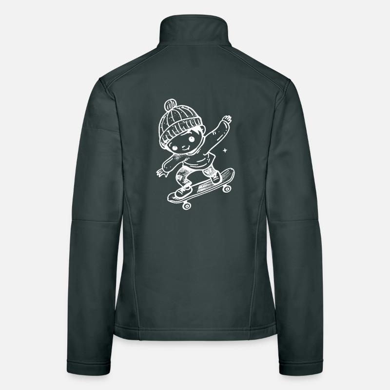 Skateboard Kind Comic Frauen Softshelljacke