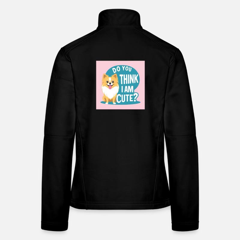 Chien de Poméranie « Pensez-vous que je suis mignon ? » Veste en tissu softshell Femme