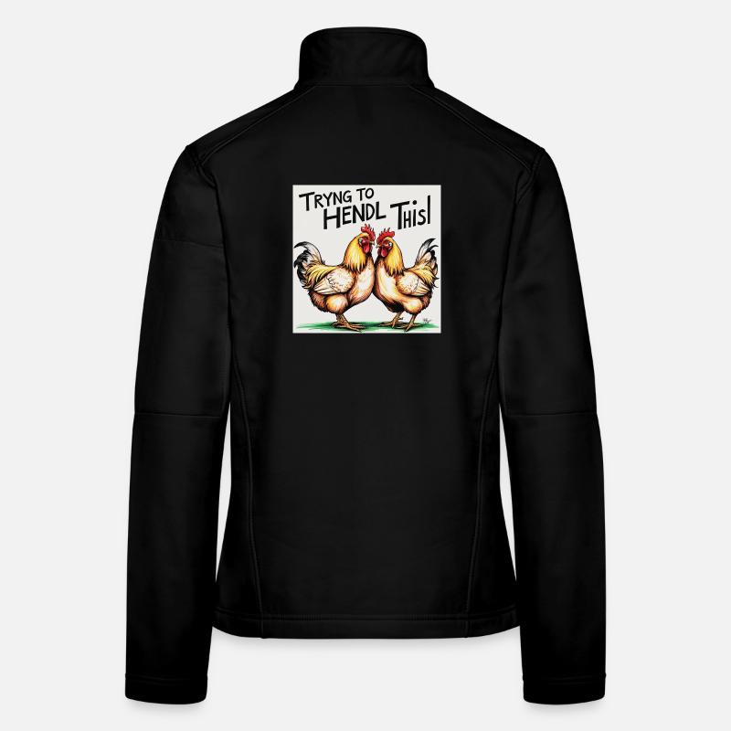 Hühner "Trying to Hendl this" Frauen Softshelljacke