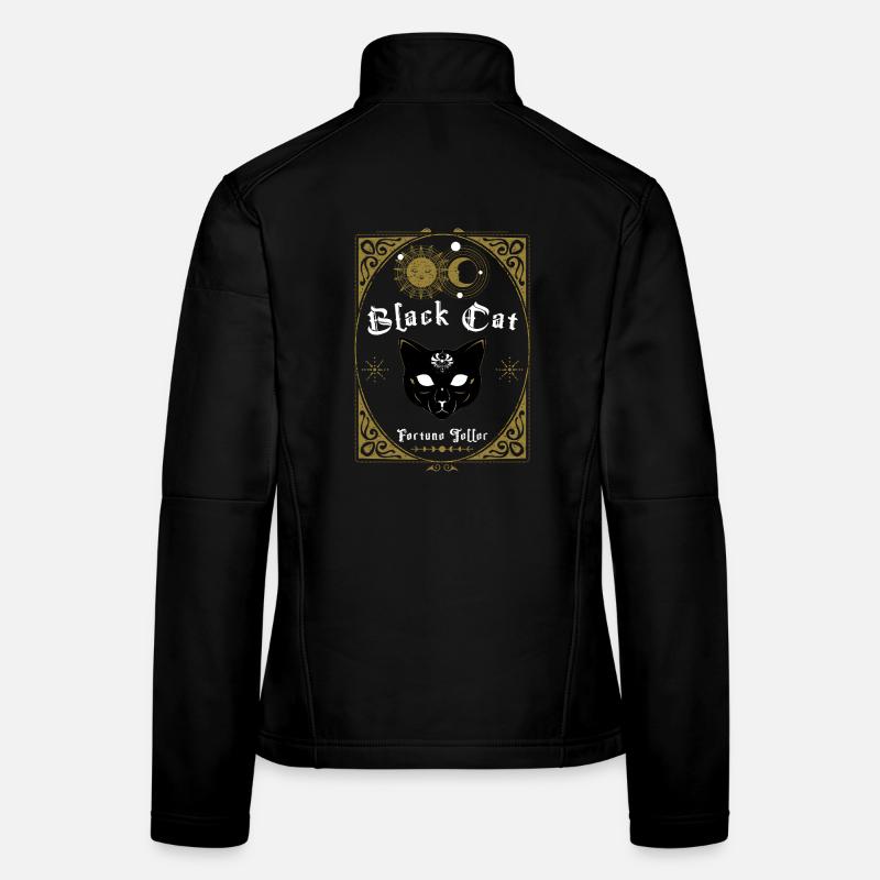 Black Cat Fortune Teller Women's Softshell Jacket