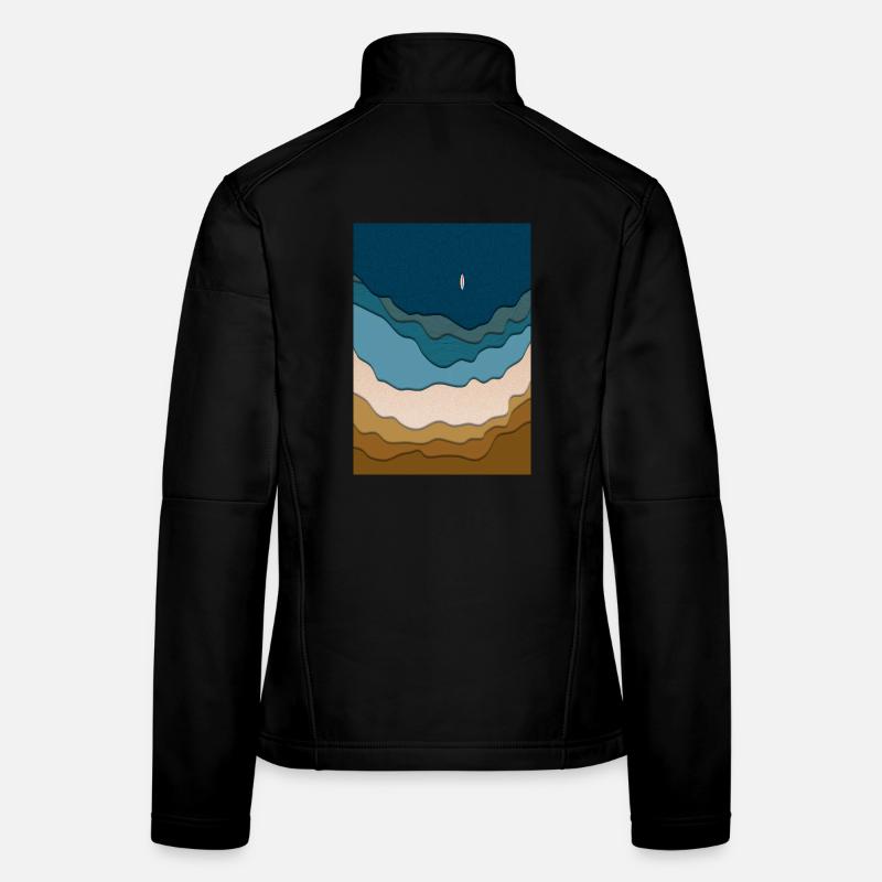 Design abstrait de plage - planche de surf dans l’océan Veste en tissu softshell Femme