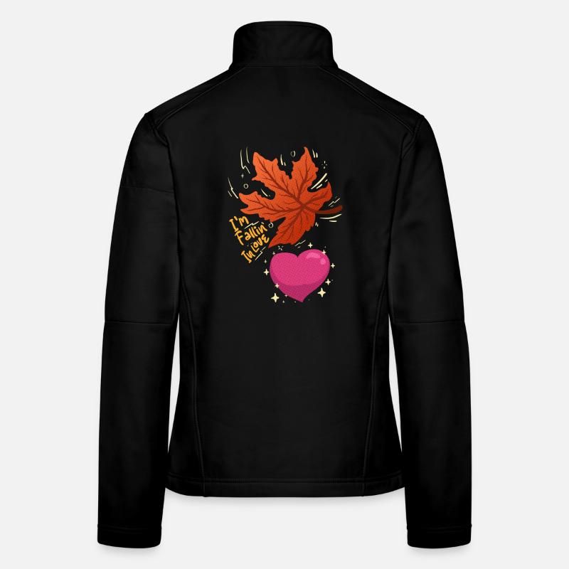 Je tombe amoureux - feuille d’érable qui tombe amoureuse Veste en tissu softshell Femme