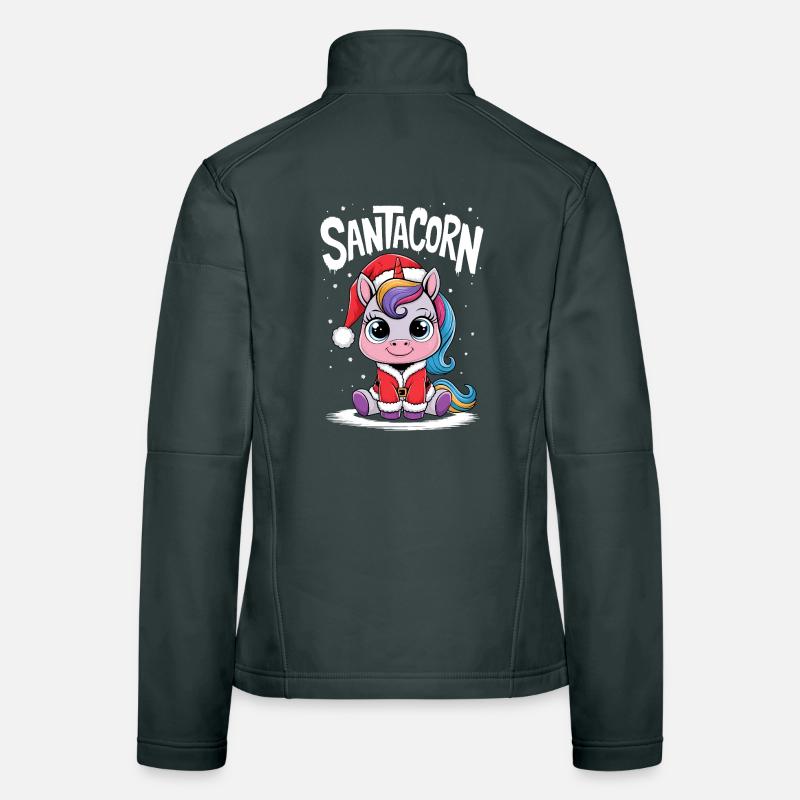 Einhorn Weihnachtspullover Santacorn Weihnachten Frauen Softshelljacke