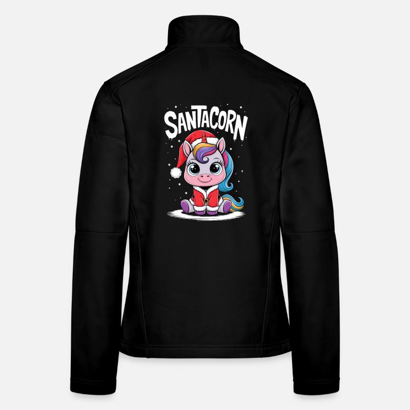 Einhorn Weihnachtspullover Santacorn Weihnachten Frauen Softshelljacke