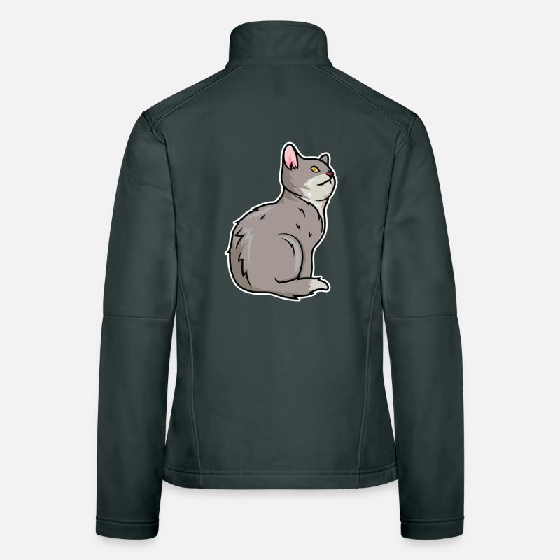 Dessin de chat Veste en tissu softshell Femme