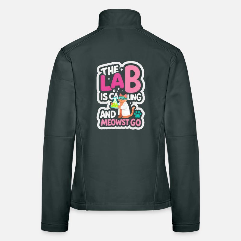 Science meets Cat – Lab is Calling Meow Women's Softshell Jacket