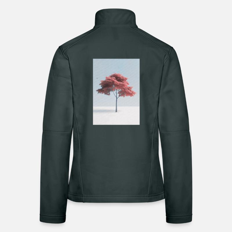 Minimal Japanese Maple Tree Art Women's Softshell Jacket