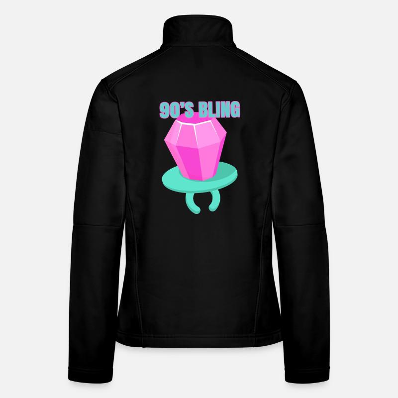 90s Bling - 90er Jahre Nostalgie Humor Frauen Softshelljacke