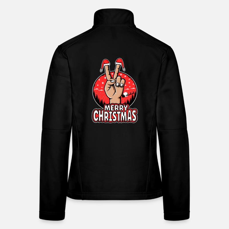 Frohes Weihnachten Peacezeichen Motiv Frauen Softshelljacke