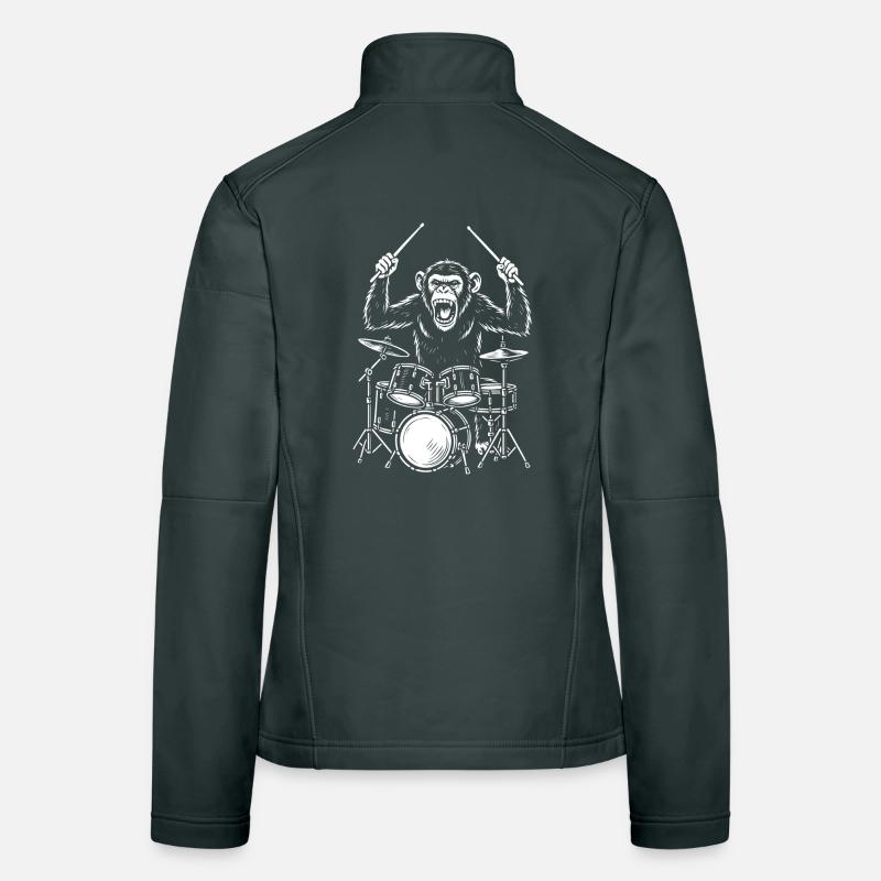 Drumming Chimp Band Women's Softshell Jacket