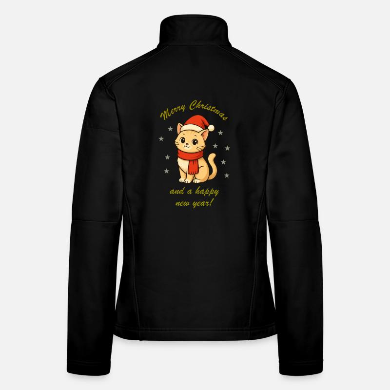 Cuddly Cat Christmas Magic - Women's Softshell Jacket - black