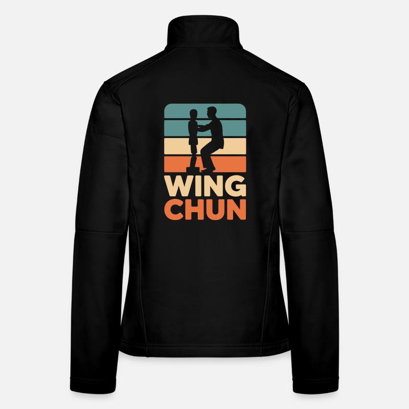 Wing Chun Retro-Silhouette - Frauen Softshelljacke - Schwarz