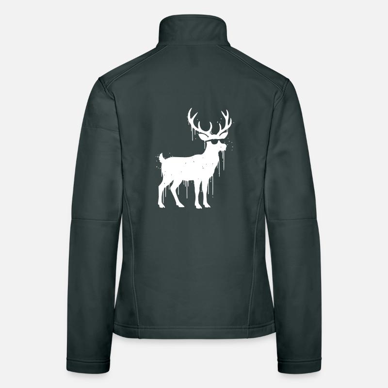 Reindeer Graffiti Christmas Vector Women's Softshell Jacket